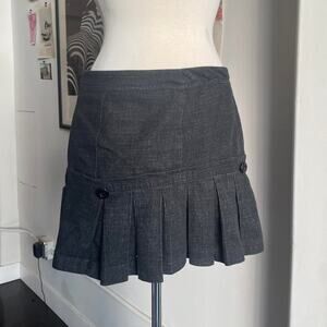 Upcycled black pleated skirt